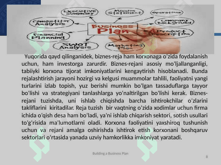 Mehmonxona xo‘jaligida biznes-reja 8