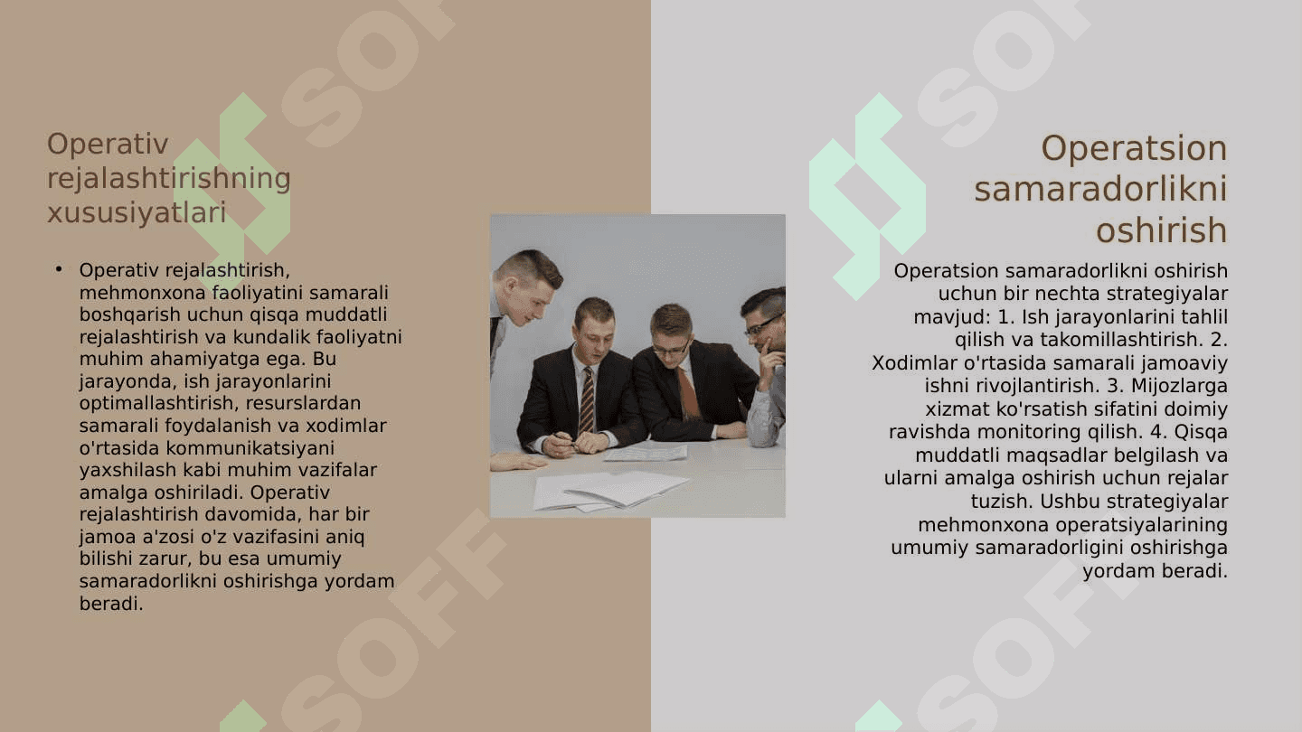 Mehmonxona xo‘jaligida rejalashtirish bosqichlari va turlari 5