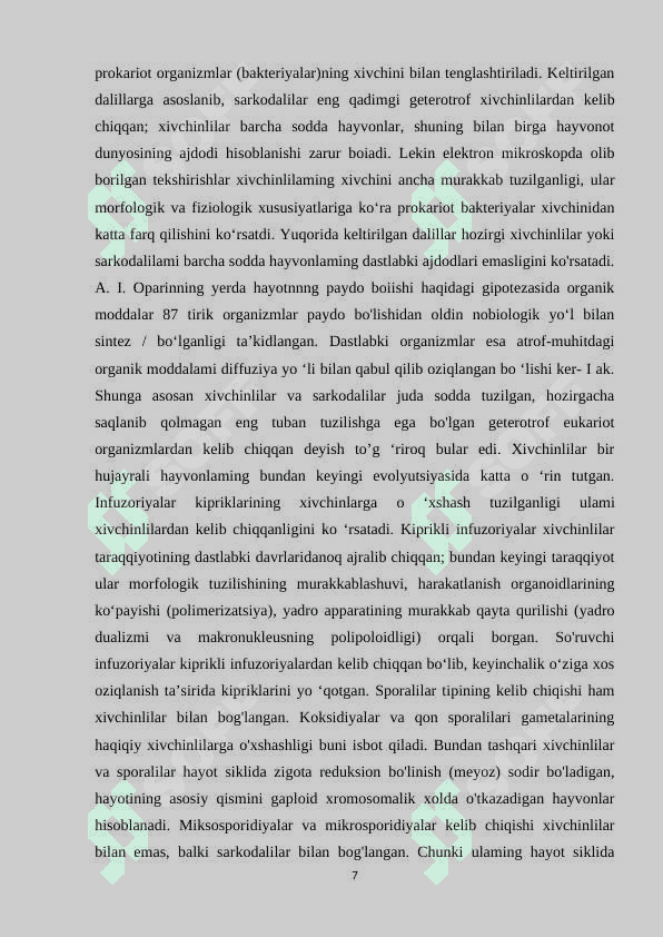 Kasallik qo‘zg‘atuvchi bir hujayralilar. 7