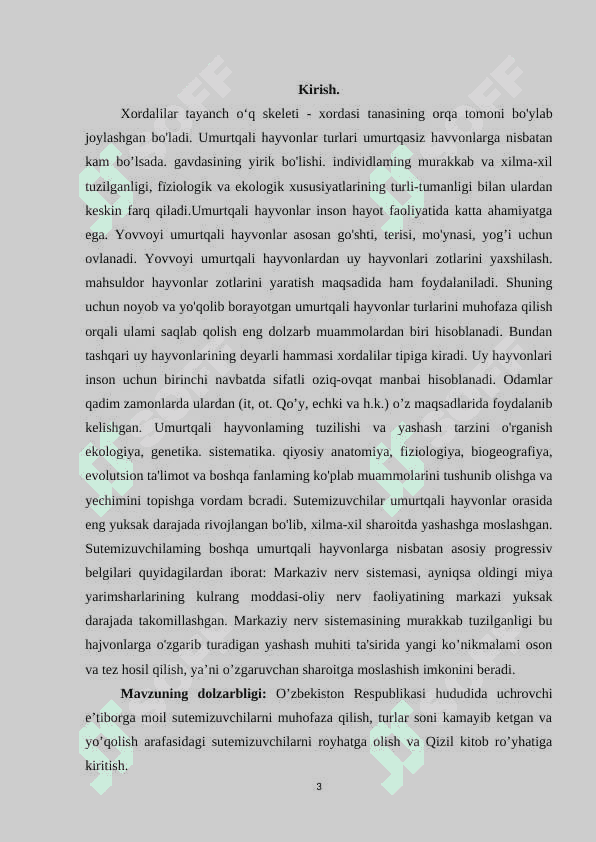 O'zbekistonda uchraydigan sutemizuvchilar, ovlanadigan vakillari kasallik tarqatuvchi va noyob turlari. 3