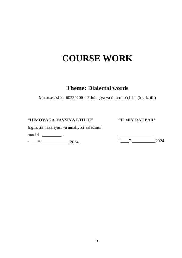 Dialectal words