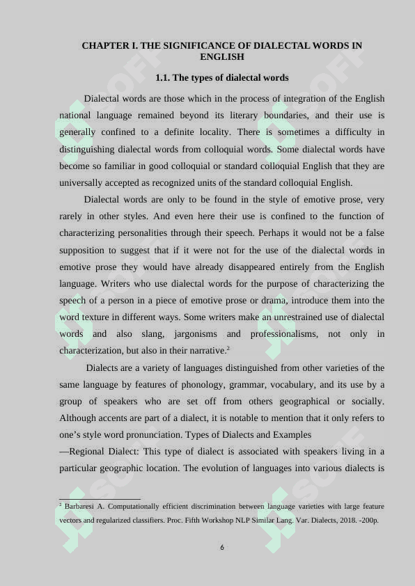 Dialectal words 6