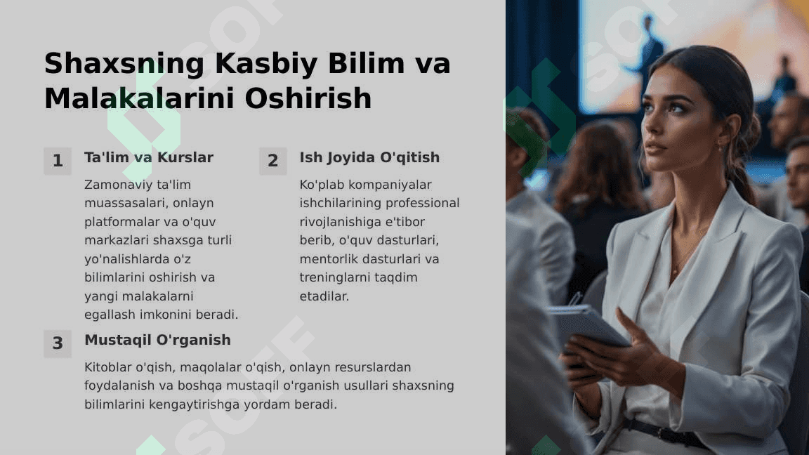 Shaxsning Kasbiy Kamoloti: Muvaffaqiyatga Erishish Yo'li 3