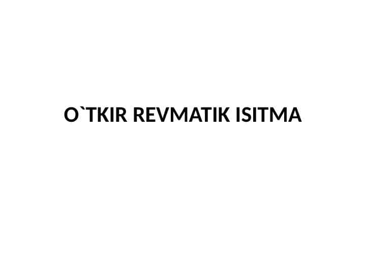 O`TKIR REVMATIK ISITMA 1