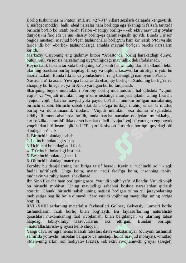 Borliq falsafasi (Ontologiya) 6