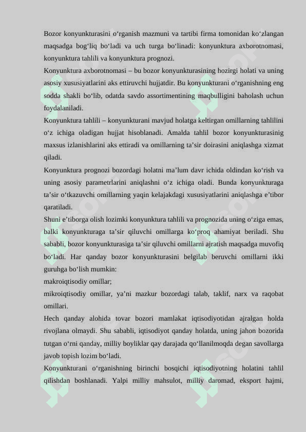 BOZORNI O`RGANISH ISTEMOLCHILAR XULQ ATVORINI O'RGANISH 5