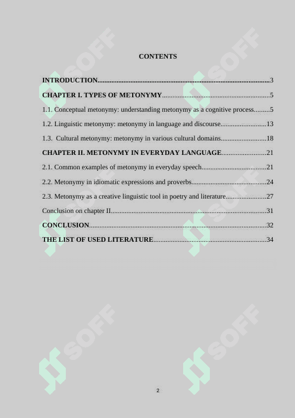 Metonymy and its features 2