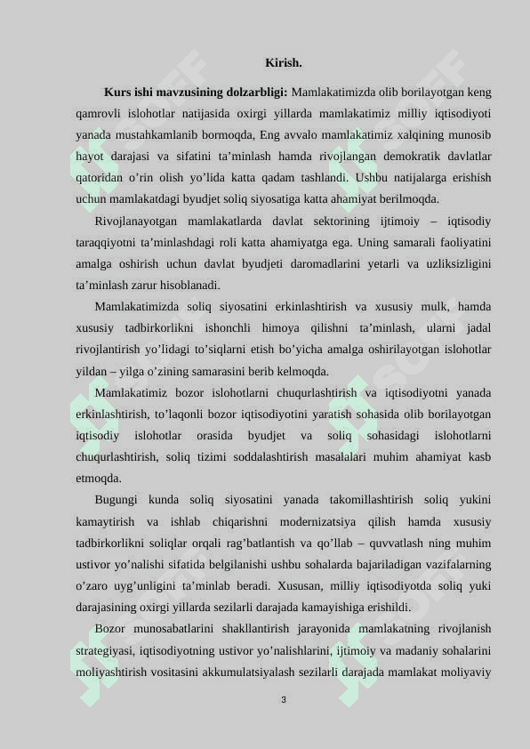 O’zbekiston Respublikasining Mustaqillik yillarida byudjet-soliq siyosatining rivojlanish bosqichlari va yo’nalishlari. 3
