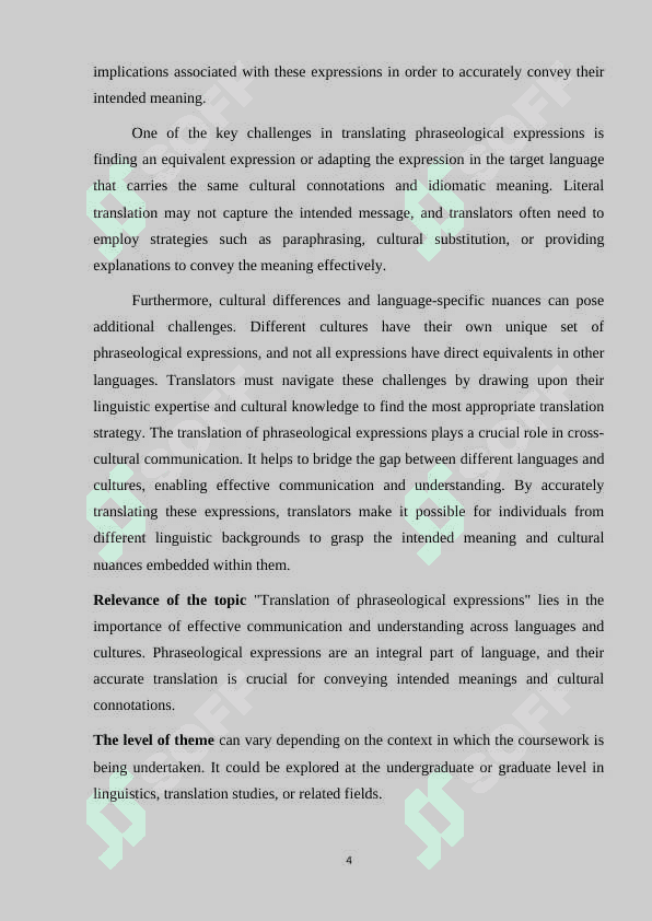 Translation of phraseological expressions 4