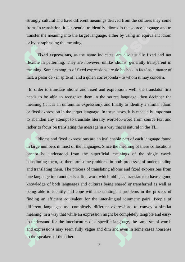 Translation of phraseological expressions 7