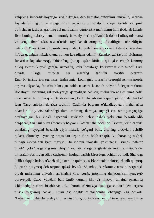 Xitoy tilida iboralarning tarjima xususiyatlari 6