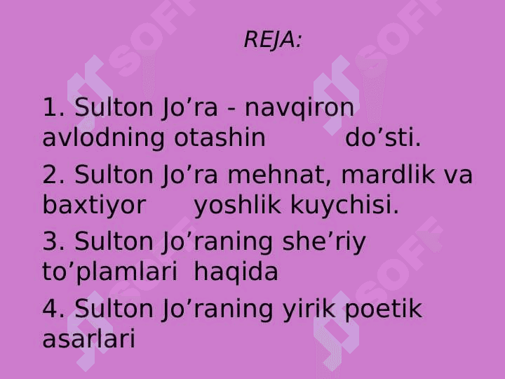 Sulton Jo'raning hayoti va ijodi (1910 -1943 ) 2