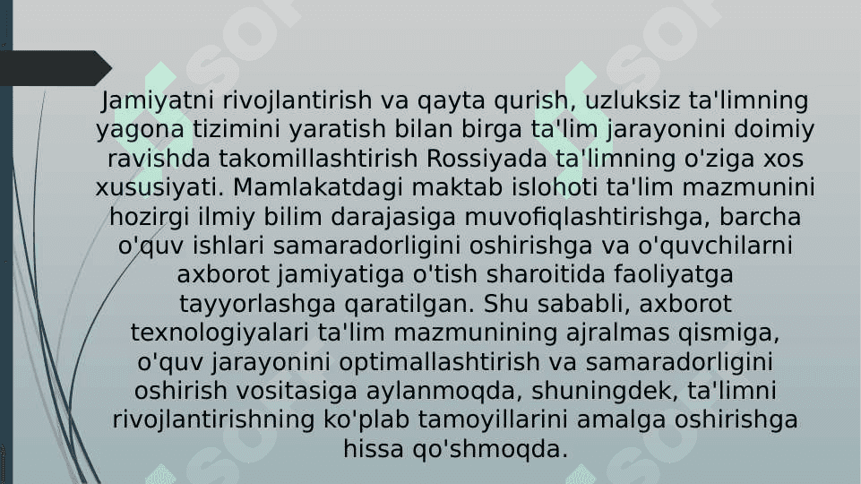 O‘quv jarayonida axborot texnologiyalarnining asosiy yo‘nalishlari va uni tadbiq etish 4