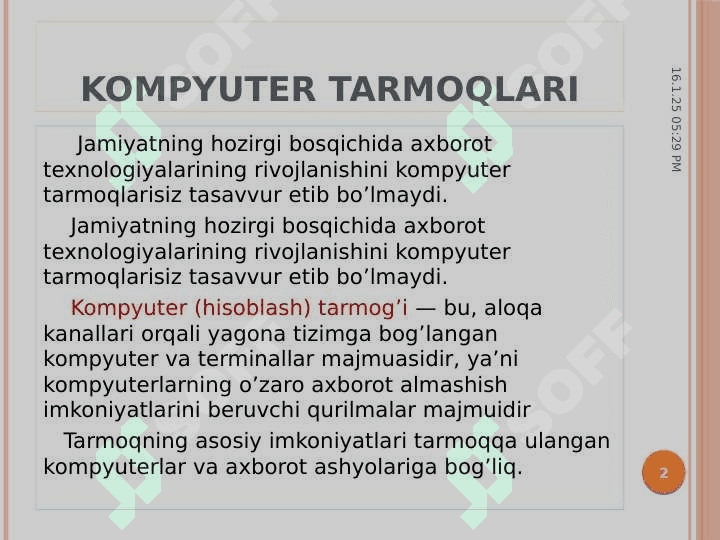 Internet tarmoqlarida axborot makoni haqida tushuncha berish. Elektron pochtalar bilan ishlashni o‘rgatish. 2