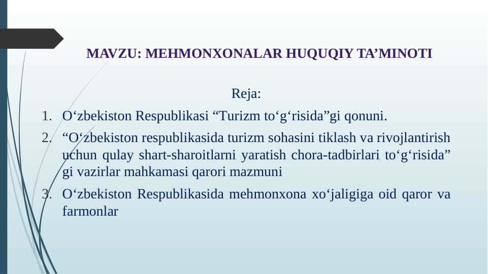MEHMONXONALAR HUQUQIY TA’MINOTI 1