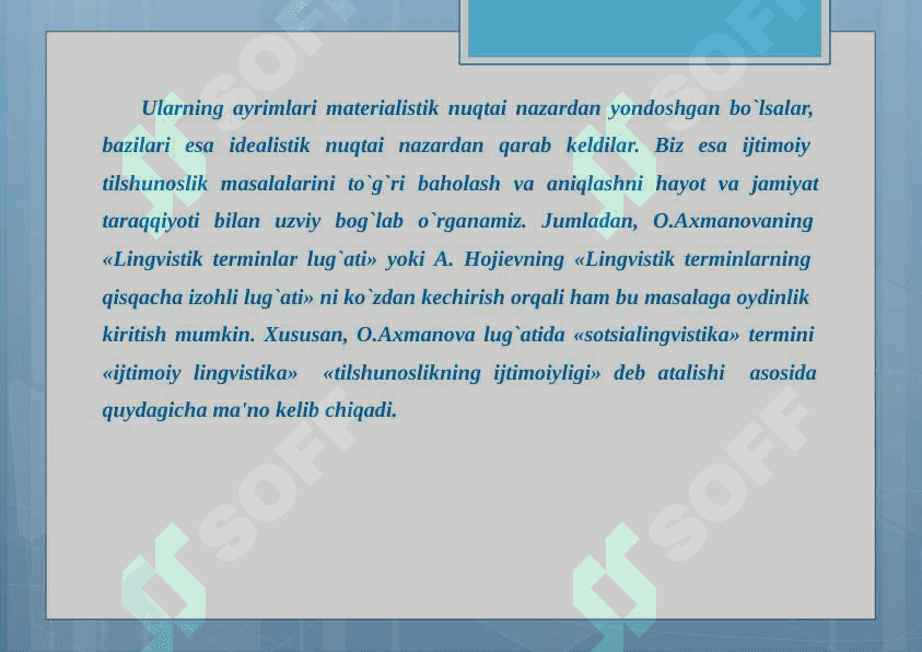 SOTSIOLINGVISTIKANING PRЕDMЕTI, MAQSAD VA VAZIFALARI 6