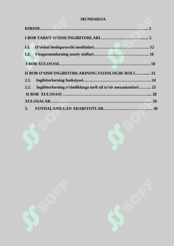 TABIIY O‘SISH INGIBITORLARI VA ULARNING    FIZIOLOGIK ROLI 2