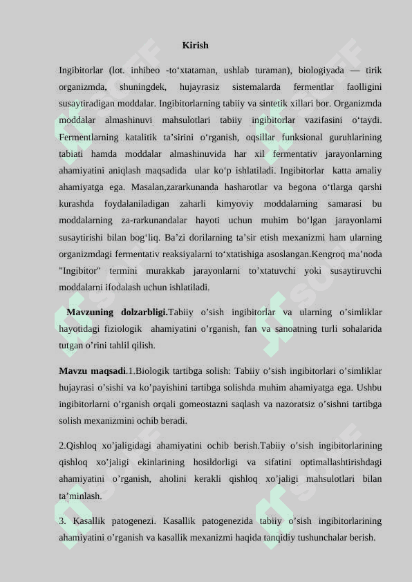 TABIIY O‘SISH INGIBITORLARI VA ULARNING    FIZIOLOGIK ROLI 3