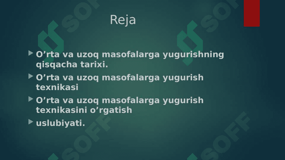O’RTA VA UZOQ MASOFALARGA YUGURISH TEXNIKASI ASOSLARI 2