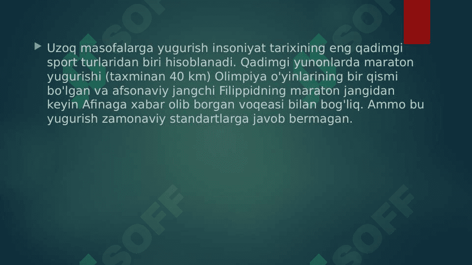 O’RTA VA UZOQ MASOFALARGA YUGURISH TEXNIKASI ASOSLARI 3