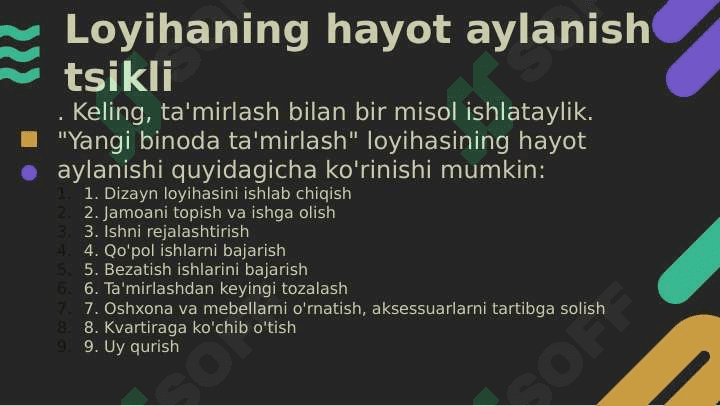 Loyihaning hayot sikli 8