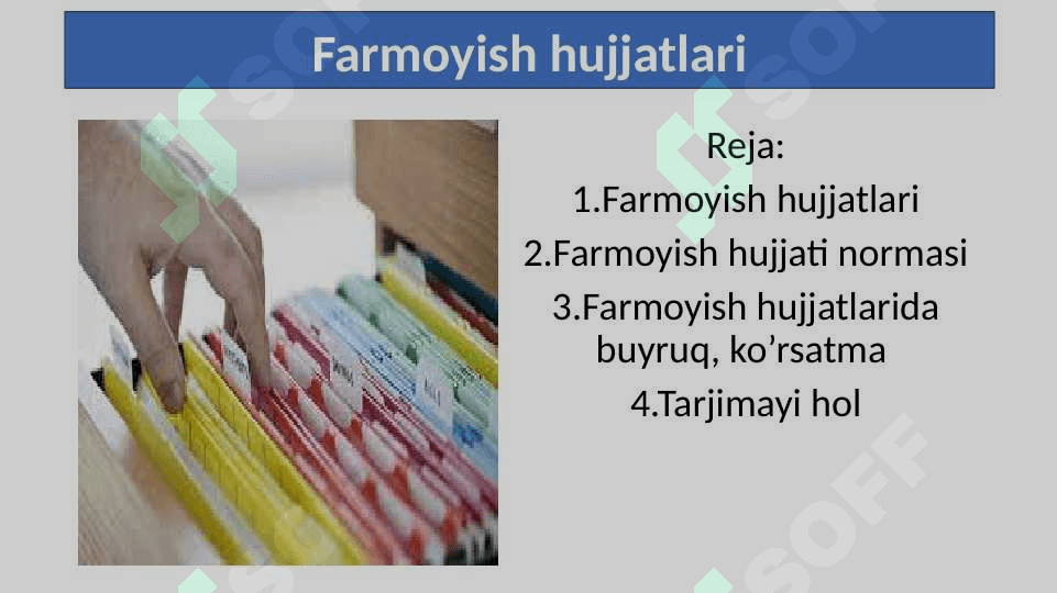 farmoyish hujjatlari 2