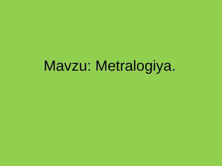 Metralogiya 1