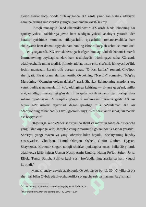 Oybek lirikasi. 3