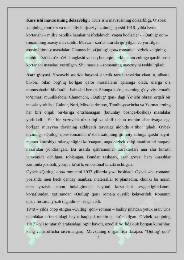"Qutlugʻ qon " romanida milliy ozodlik motivlarining badiiy talqini 3