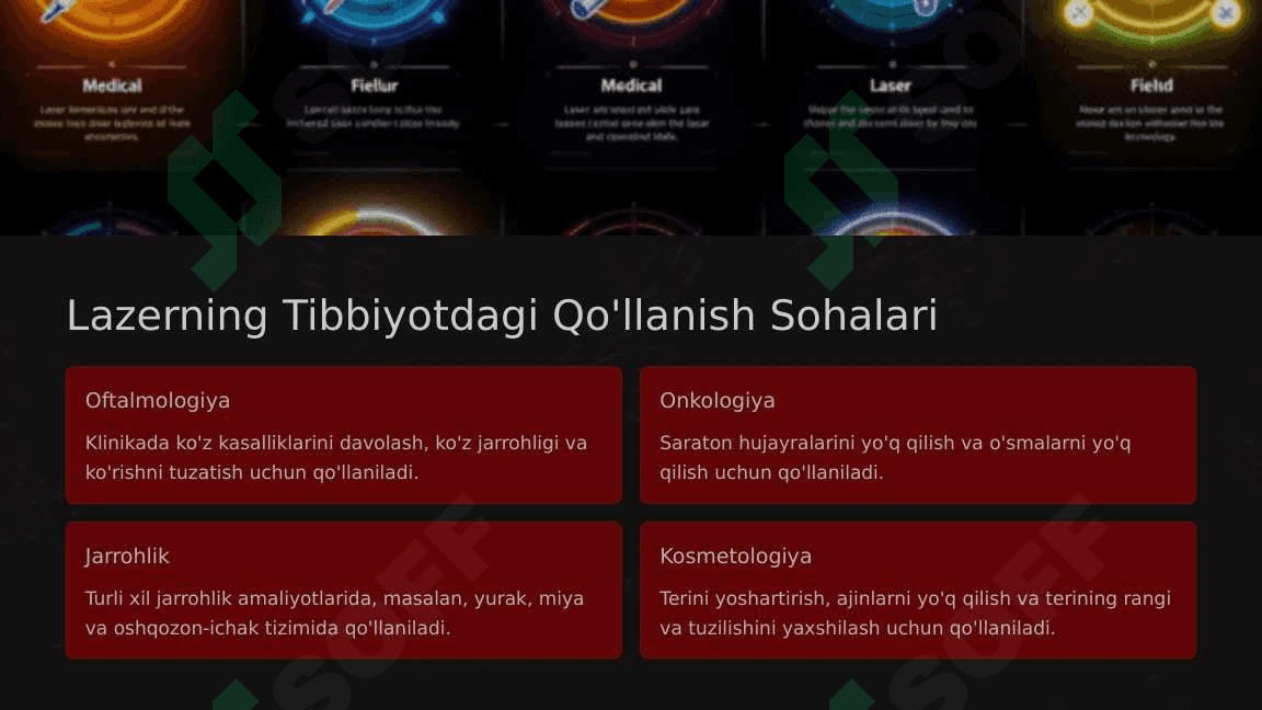 Lazerning tibbiyotda qo'llanishi 5