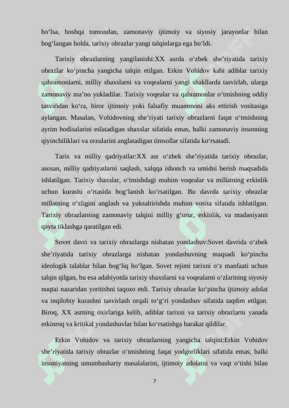 XX ASR OʻZBEK SHE'RIYATIDA TARIXIY OBRAZ TALQINLARI (ERKIN VOHIDOV IJODI MISOLIDA) 7