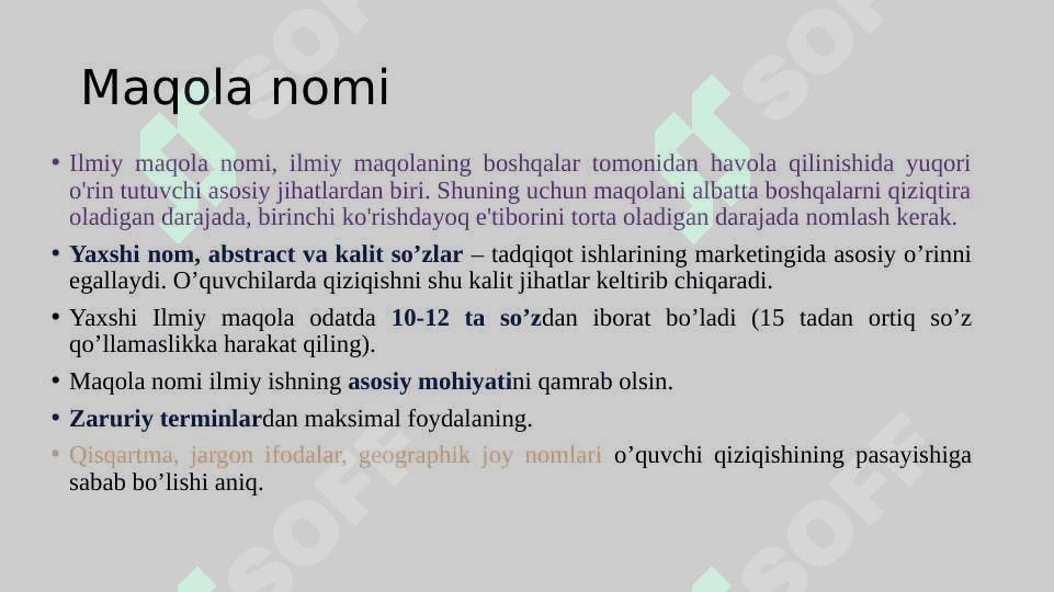 SIFATLI Ilmiy maqola yozish qiyinmi 8