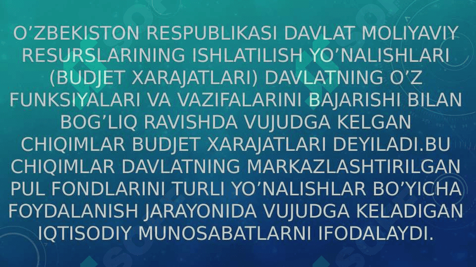 O’zbekiston Respublikasi byudjet tizimini isloh qilishning dolzarb muammolari. 2