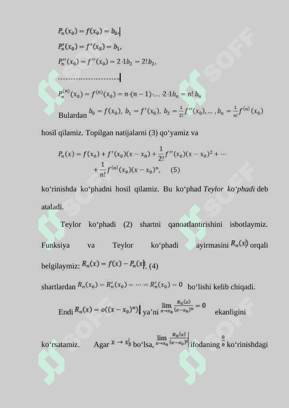 Teylor formulasining taqribiy hisoblashga tatbiqlari 4