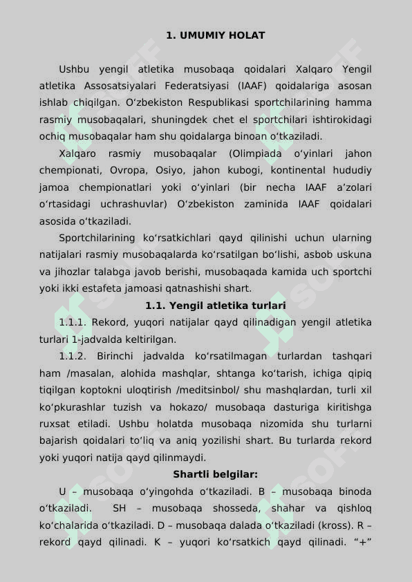 Yengil atletika bo‘yicha musobaqalarni tashkil qilish va o‘tkazish, musobaqalardagi hujjatlar va hakamlik ishi 3