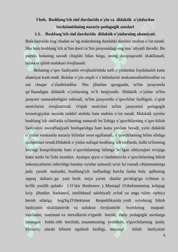 BOSHLANG`ICH SINF MATEMATIKA  DARSLARIDA TARIXIY MATERIALLAR BILAN TANISHTIRISH 8