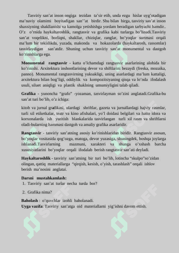 tasviriy san'at 5-sinf uchun 2