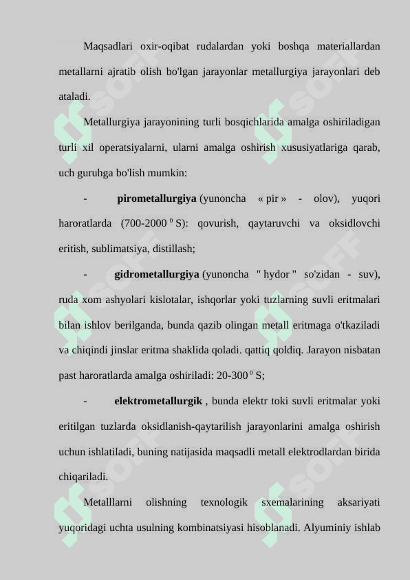 Metallurgik jarayonlarning turlari va ularning asosiy xarakteristikalari 3