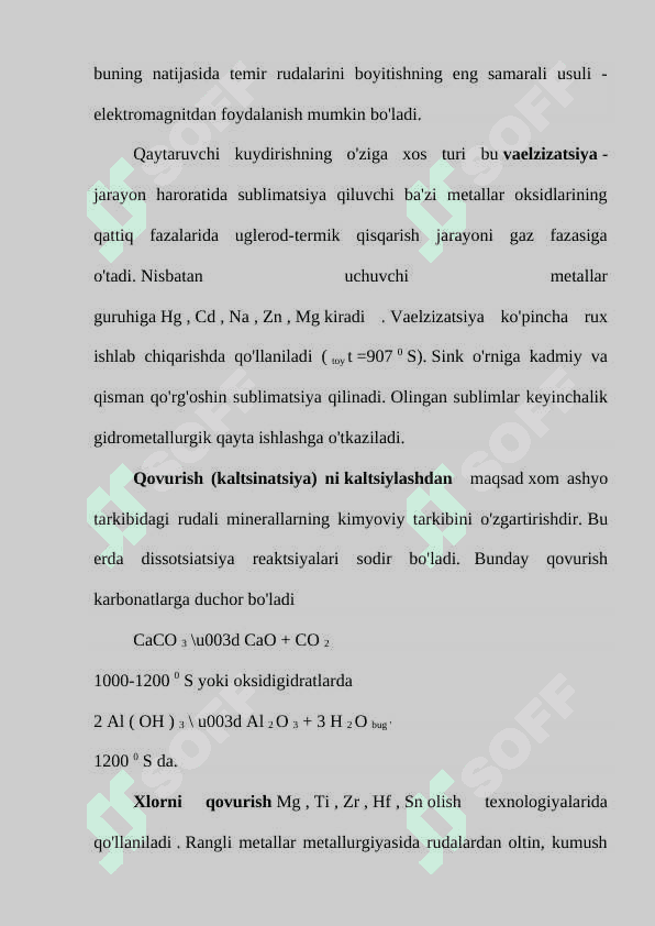 Metallurgik jarayonlarning turlari va ularning asosiy xarakteristikalari 7
