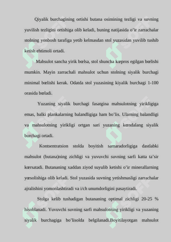 Kontsentratsion stollar. Vintli va konusli separatorlar. 8