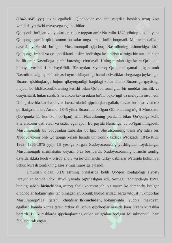 Olimxon hukumronligi davrida Qo‘qon xonligi. 6