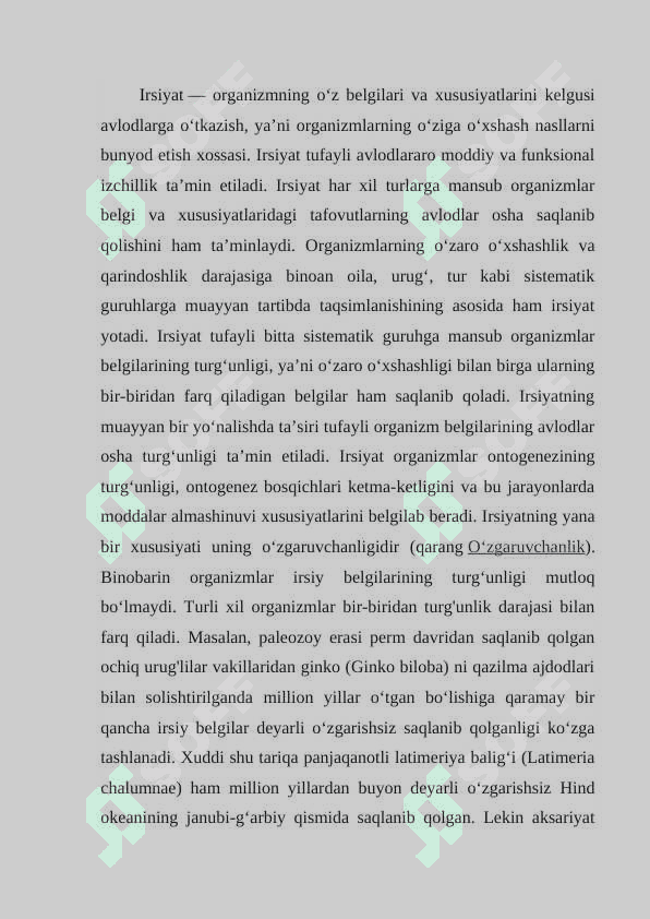 Irsiyat haqida tushuncha 2