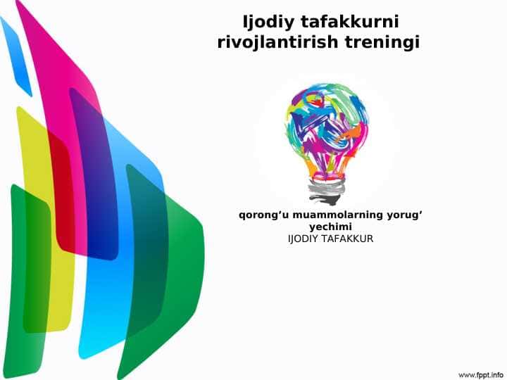 Ijodiy tafakkur treningi  1 mart