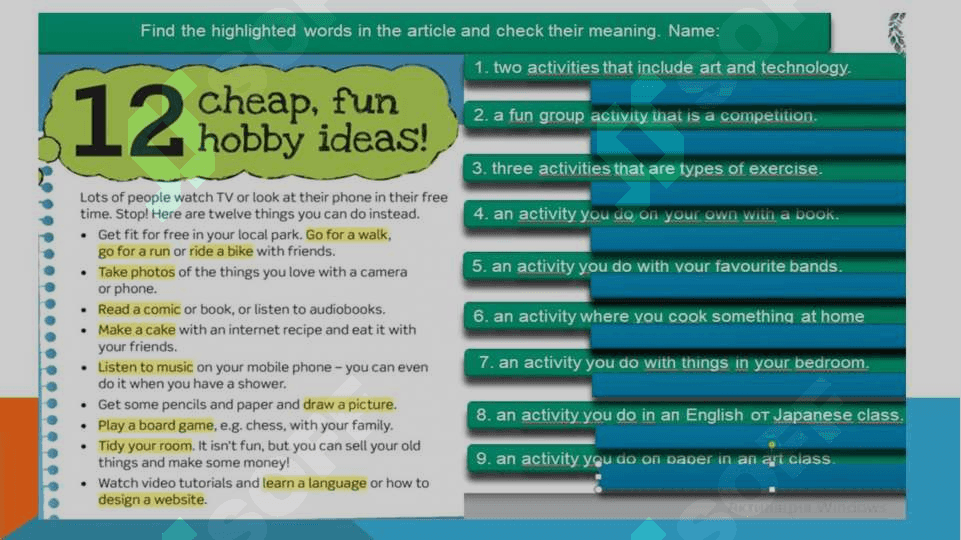 interests and hobbies. 8