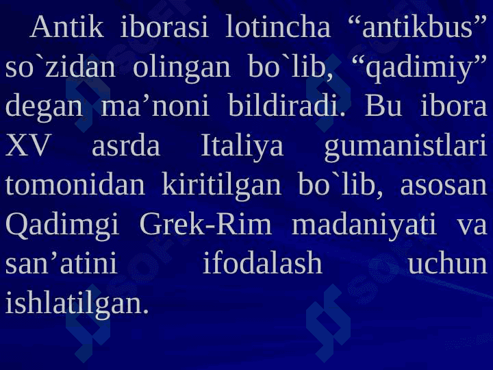 Antik davr. Qadimgi Gretsiya va Rim. 2