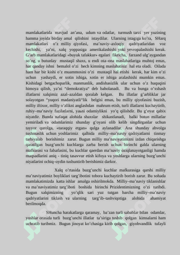Jamiyat taraqqiyotida qadriyatlarning o’rni. 6