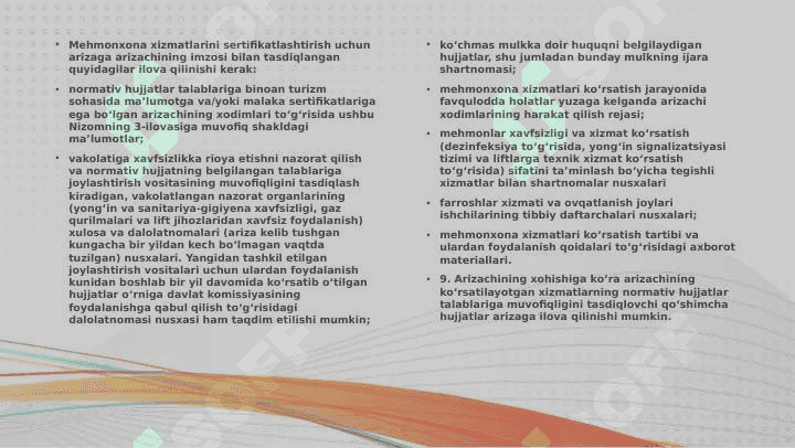 Turizm xizmatlarini sertifikatlashtirish va standartlashtirish 8