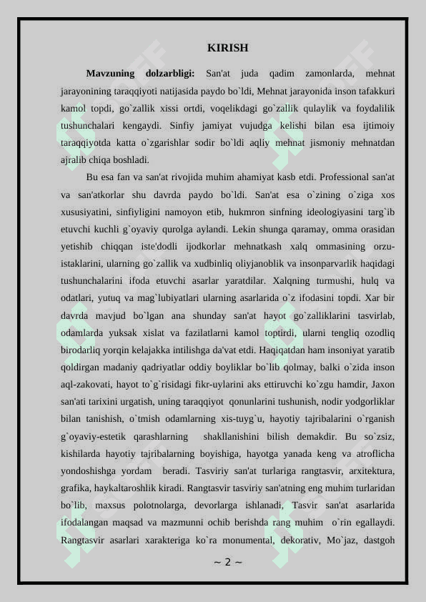 Manzara mavzusida rasm ishlashning nazariy asoslari 2