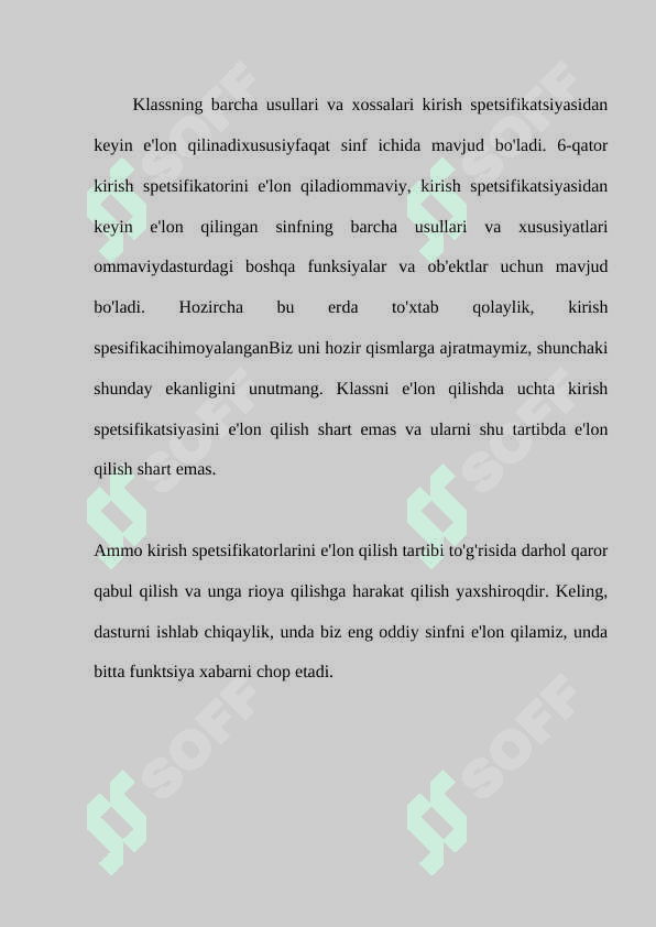Sinflar tushunchasi 6