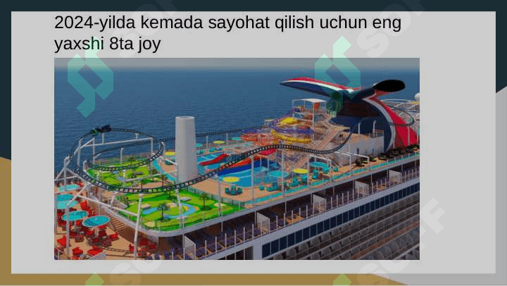Dunyo mamlakatlarining yirik dengiz(kruiz) sayohatlari markazlari 5